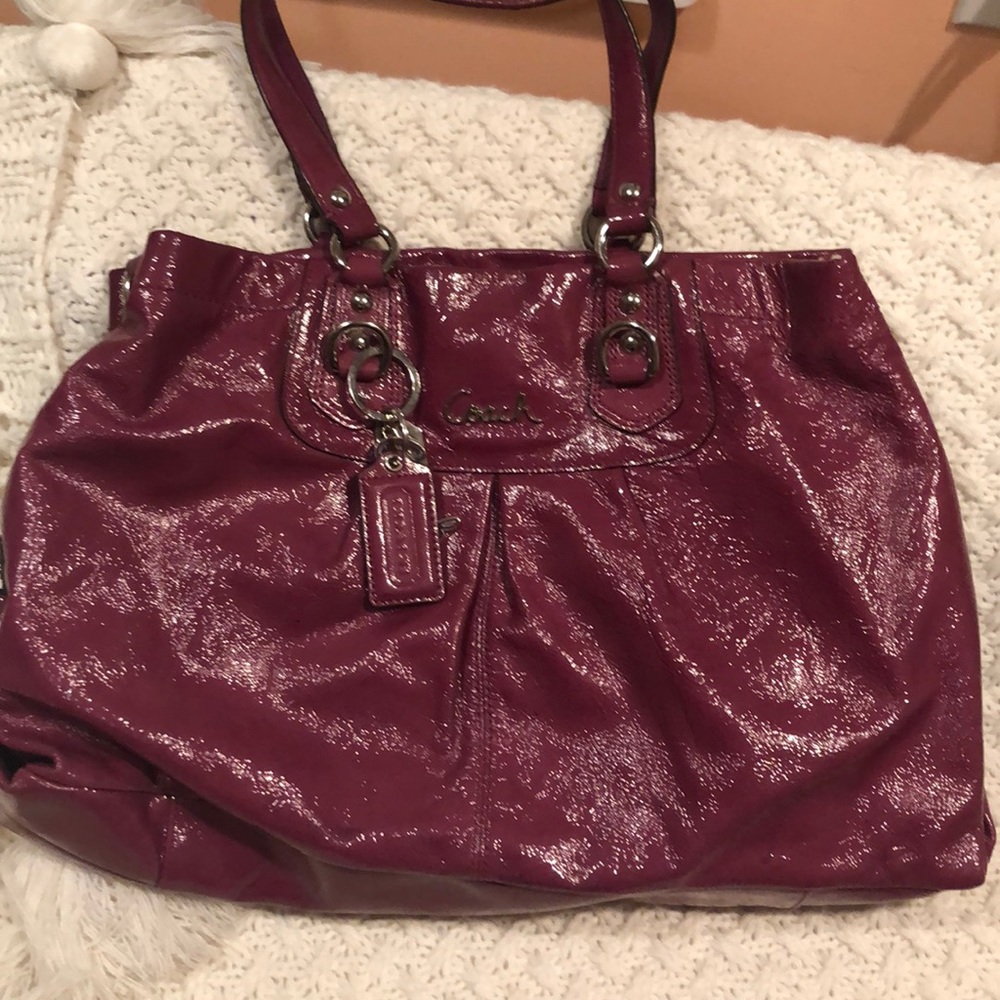 Purple coach bag